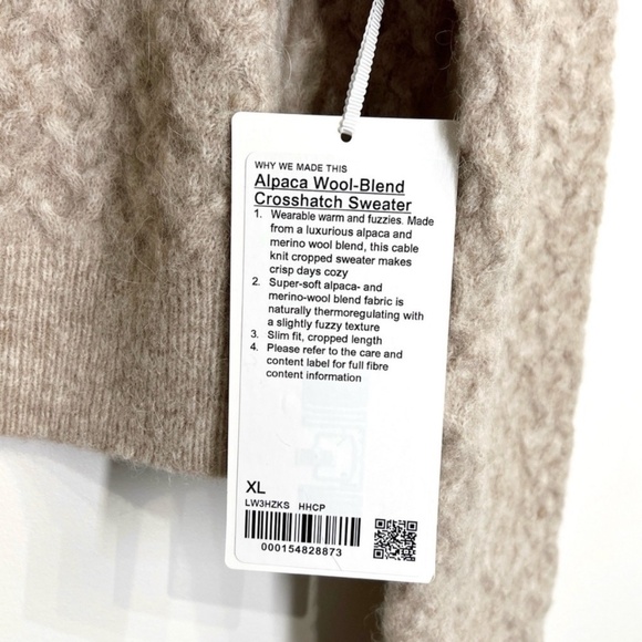 Lululemon NWT Alpaca Wool-Blend Crosshatch Sweater Heathered Crepe - Picture 11 of 12